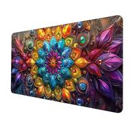 Colore Tappetino Mouse XXL 700 x 300 x 3 mm, Tappetino Mouse Mandala Mousepad con Bordi Cuciti, Impermeabile Tappeto Scrivania Base in Gomma Antiscivolo Sottomano Scrivania per PC, Laptop -hjw2506H3