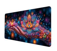 Colore Tappetino Mouse XXL 700 x 300 x 3 mm, Tappetino Mouse Mandala Mousepad con Bordi Cuciti, Impermeabile Tappeto Scrivania Base in Gomma Antiscivolo Sottomano Scrivania per PC, Laptop -hjw250636