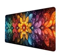 Colore Tappetino Mouse XXL 700 x 300 x 3 mm, Tappetino Mouse Mandala Mousepad con Bordi Cuciti, Impermeabile Tappeto Scrivania Base in Gomma Antiscivolo Sottomano Scrivania per PC, Laptop -hjw2506UE