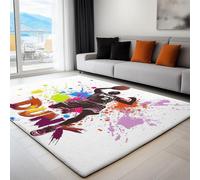 Colore Tappeto 80 x 150 cm Scarabocchio Del Giocatore Di Basket Sportivo, stampa lavabile in lavatrice, antiscivolo Tappeto per camera da letto, sala da soggiorno morbido Facile da Pulire Moquette