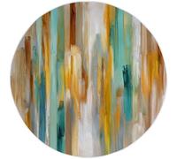 Colore Tappeto Rotondo 180 cm, Astratto Morbida Microfibra Tappeto a Cerchio Salotto Cameretta Soggiorno Antiscivolo Lavabile Luminoso Strisce Verticali Stampato Tappeti di Zona