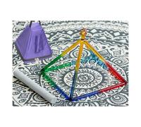 Colore trasparente cristallo piramide di canto strumento musicale curativo al quarzo for accessori for la meditazione curativa del suono con campana tibetana in cristallo attaccante in pelle scamoscia