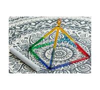 Colore trasparente cristallo piramide di canto strumento musicale curativo al quarzo for accessori for la meditazione curativa del suono con campana tibetana in cristallo attaccante in pelle scamoscia