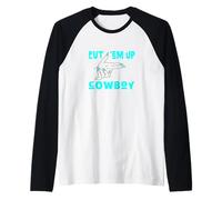 Colore Turchese Put 'Em Up Cowboy Turchese Grafica Maglia con Maniche Raglan