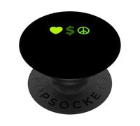 Colore verde Amore, Pace, Ricchezza Grafica verde PopSockets PopGrip Adesivo