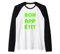 Colore Verde Bon App Etit Grafica Verde Maglia con Maniche Raglan