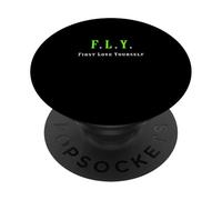 Colore verde First Love Yourself Grafica verde PopSockets PopGrip Adesivo