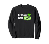 Colore Verde Love Not Hate Grafica Verde Felpa