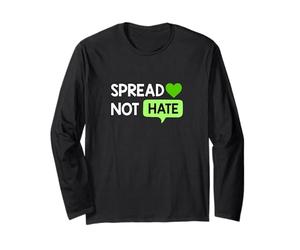 Colore Verde Love Not Hate Grafica Verde Maglia a Manica
