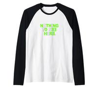 Colore Verde Niente da Vedere Qui Grafica Verde Maglia con Maniche Raglan
