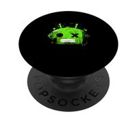 Colore verde Retro Robot Testa Grafica Verde PopSockets PopGrip Adesivo
