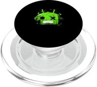 Colore verde Retro Robot Testa Grafica Verde PopSockets PopGrip per MagSafe