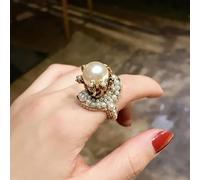 Colore vintage Metallo Hollow Esagerazione Anelli Finger Anelli Grandi Perle Anelli per Le Donne Ragazze Regalo Del Partito Gioielli di Moda