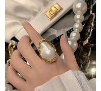 Colore vintage Metallo Hollow Esagerazione Anelli Finger Anelli Grandi Perle Anelli per Le Donne Ragazze Regalo Del Partito Gioielli di Moda
