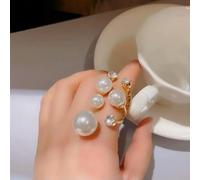 Colore vintage Metallo Hollow Esagerazione Anelli Finger Anelli Grandi Perle Anelli per Le Donne Ragazze Regalo Del Partito Gioielli di Moda