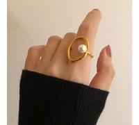 Colore vintage Metallo Hollow Esagerazione Anelli Finger Anelli Grandi Perle Anelli per Le Donne Ragazze Regalo Del Partito Gioielli di Moda