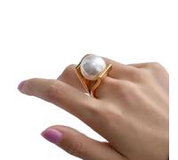 Colore vintage Metallo Hollow Esagerazione Anelli Finger Anelli Grandi Perle Anelli per Le Donne Ragazze Regalo Del Partito Gioielli di Moda