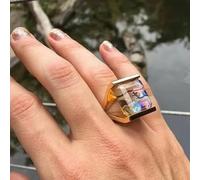 Colore vintage Metallo Hollow Esagerazione Anelli Finger Anelli Grandi Perle Anelli per Le Donne Ragazze Regalo Del Partito Gioielli di Moda