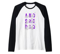Colore Viola e lei ha Fatto Grafica Viola Maglia con Maniche Raglan