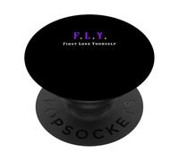 Colore viola First Love Yourself Grafica viola PopSockets PopGrip Adesivo