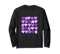 Colore Viola Spell out The Love Grafica Viola Maglia a Manica