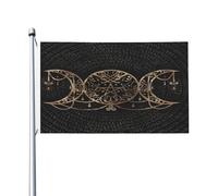 Colore Vivido Bandiera Da Cortile 90X150Cm Gold The Triple Moon Goddess Wiccan Bandieraes Dell'Individualità Resistente Ai Raggi Uv Bandieras Da Giardino Per Barca, Camion