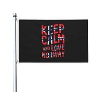 Colore Vivido Bandiera Da Cortile 90X150Cm Keep Calm And Love Norway Bandierine Resistente Ai Raggi Uv Bandieraes Dell'Individualità Per La Fattoria All'Aperto, Cortile, Camion