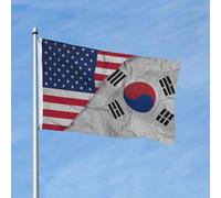 Colore Vivido Bandiera Da Esterno Plicated America South Korea Bandiera Stampata All'Aperto Bandiera Della Casa Per Cortile, Barca, Camion, 3X5 Ft