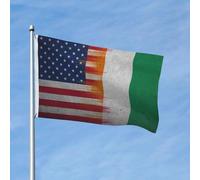 Colore Vivido Bandiera Da Giardino Cote D'Ivoire Intersect America Bandiera Stampata Decorazione Bandiera Della Casa Per Giardino, Cortile, La Fattoria All'Aperto, 3X5 Ft