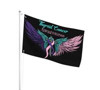 Colore Vivido Bandiera Da Giardino Thyroid Cancer Awareness Bandiera Pirati Decorazione Bandiera Da Esterno Per Camion, Barca, La Fattoria All'Aperto, 3X5 Ft