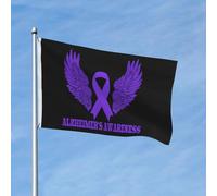 Colore Vivido Bandiera Della Casa Alzheimer'S Awareness Bandiera Da Cortile Poliestere Bandiera Da Giardino Per La Fattoria All'Aperto, Cortile, Feste, 3X5 Ft