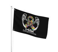 Colore Vivido Bandiera Pirati Angel Childhood Autism Awareness Awareness Bandiera Stampata All'Aperto Bandiera Da Esterno Per Cortile, Decorazione Domestica, Giardino, 3X5 Ft