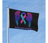 Colore Vivido Bandiera Stampata Thyroid Cancer Awareness Bandiera Pirati Decorazione Bandiera Da Giardino Per La Fattoria All'Aperto, Barca, Cortile, 3X5 Ft