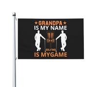 Colore Vivido Bandierine 90X150Cm Grandpa Is My Name Golfing Is My Game Bandiera Da Cortile Resistente Ai Raggi Uv Bandieraes Dell'Individualità Per Giardino, Barca, Decorazione Domestica