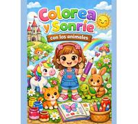 Colorea y sonríe con los Animales: Libro de colorear infantil