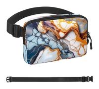 Colored Art Marble-1945 - Marsupio a tracolla per uomo e donna, borsa da cintura per viaggi, casual, passeggiate, corsa, escursionismo, ciclismo, multicolore, 4 x 23 x 15 cm, Multicolore,
