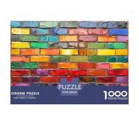 Colored Building Blocks Puzzle Giochi Educativo 1000 Pezzi Classici Brick Wall Puzzle Decorazione Perfetta Classici Giochi Per Adulti E Bambini Da 12 Anni 38x26cm/1000pcs