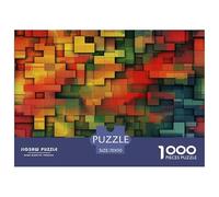 Colored Building Blocks Puzzle Intrattenimento Creativo 1000 Elementi Abstract Style Puzzle Di Cartone Decorazione Perfetta Sfide Divertenti Per Adulti E Bambini 70x50cm/1000pcs