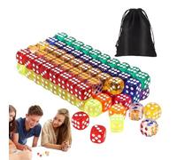 Colored Dice Set - 100 pezzi Role Playing Dice | Trasparente Game Dices Set with Drawstring Storage Bag | Colored Dîce Set di giochi | Mini Dices Colors Drawstring for Math Learning Classroom