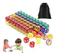 Colored Dice Set - 100 pezzi Role Playing Dice | Trasparente Game Dices Set with Drawstring Storage Bag | Colored Dîce Set di giochi | Mini Dices Colors Drawstring for Math Learning Classroom