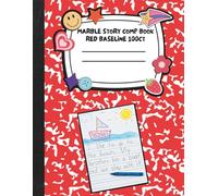 Colored Marble story comp book Red baseline 100ct: Primary Composition Notebook with Dotted Midline and Picture Space, Handwriting Paper perfect for ... Sheets, Marble Cover, 100 Pages, Grade K-2