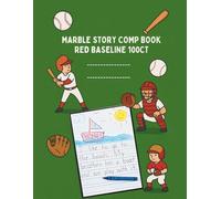 Colored Marble Story Comp Book Red Baseline 100ct: with picture space and Half Page Ruled Primary composition Notebook for children | Top Half Blank journal