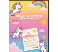 Colored Marble Story Comp Book Red Baseline 100ct: with picture space and Half Page Ruled Primary composition Notebook for children | Top Half Blank journal