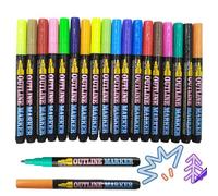 Colored Paint Markers Pack, 12/18 Pieces Quick Drying Pens for Students & Adults, Professional Artist Painting Set for Journaling and Study Notes, Versatile School Office and DIY Decoration Projects