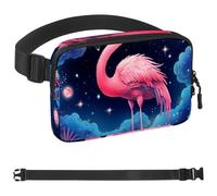 Colored Star Flamingo-784 - Marsupio a tracolla per uomo e donna, marsupio per viaggi, casual, passeggiate, corsa, escursionismo, ciclismo, multicolore, 4 x 23 x 15 cm, Multicolore,