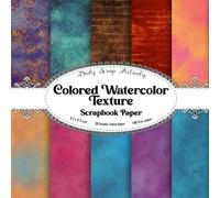 Colored Watercolor Scrapbook Paper: Scrapbooking Paper, Junk Journal, Double Sided Decorative Craft Paper For Gift Wrapping, Decoupage, Journaling and ... Media Art (Red, Bleu, Orange And more..)