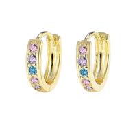 Colored Zircon Ear Clips For Women Light Temperament Earrings Design Commuting Earrings Orecchino Rovesciata (GD2, A)