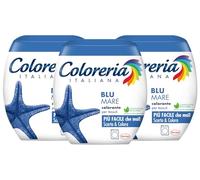 Coloreria Italiana Grey Colorante Tessuti e Vestiti in Lavatrice, colore Blu Mare, 3 Confezioni da 350 g