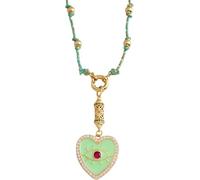 Coloretti di Perline a Catenina Adorno Abbinamento per Donne Naturale Lunga Catena con Nodi per Donne Giardino per Gioielli a Foglie Colorate Collana di Semi di Perline Catena Choker, Riviera per