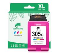 COLORETTO 305XL Cartucce d'inchiostro Sostituzione Per HP 305 XL Colore Compatibile con per DeskJet 2820e 2800 2800e 2810 2810e 2820 2822 2822e 2823 2823e 4220e ENVY 6020 6022 ENVY Pro 6420 6430